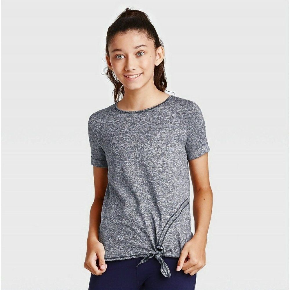 Girl's Short - Size‎ S - Sleeve Side-Tie Studio T-shirt - All in Motion - Gray